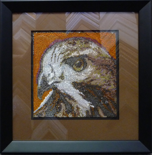 beaded-bird-500 Beaded artwork framed